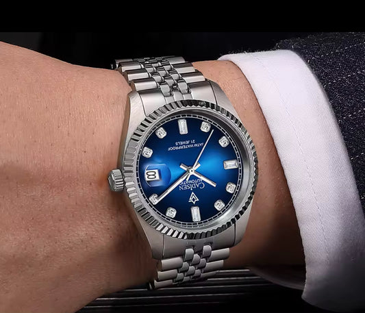 CADISEN mechanische Uhr. MIYOTA 8215. Blau.