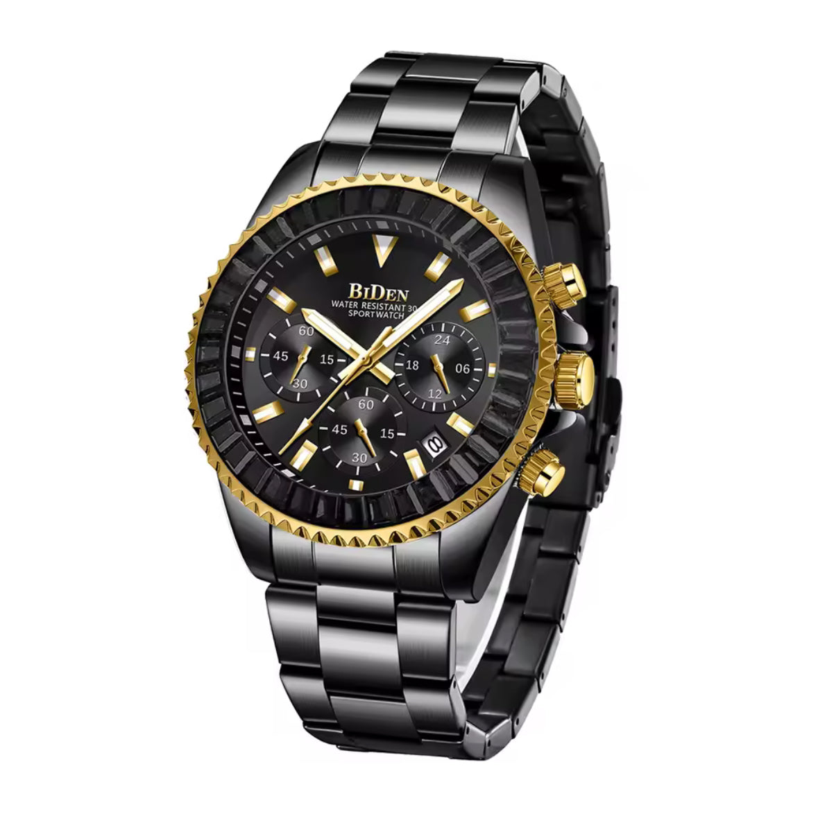 Biden Herrenuhr black gold