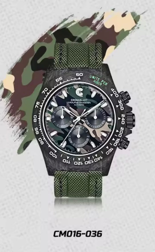 CRONUS ART Camouflage Chronograph – Carbon trifft Tactical Style