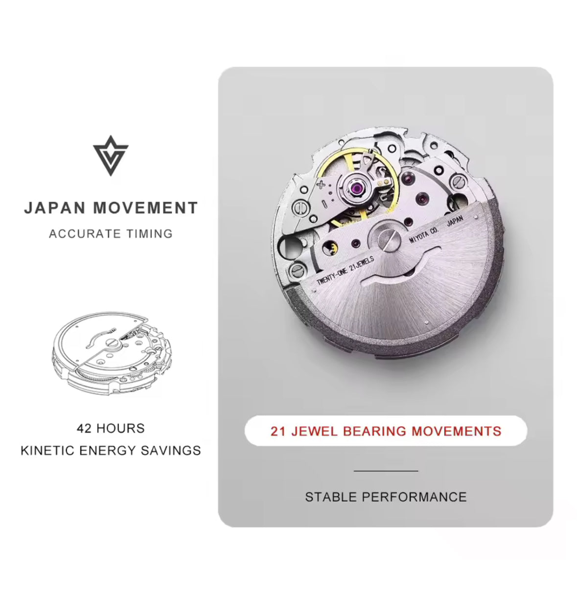 CADISEN mechanische Uhr. MIYOTA 8215. Blau.