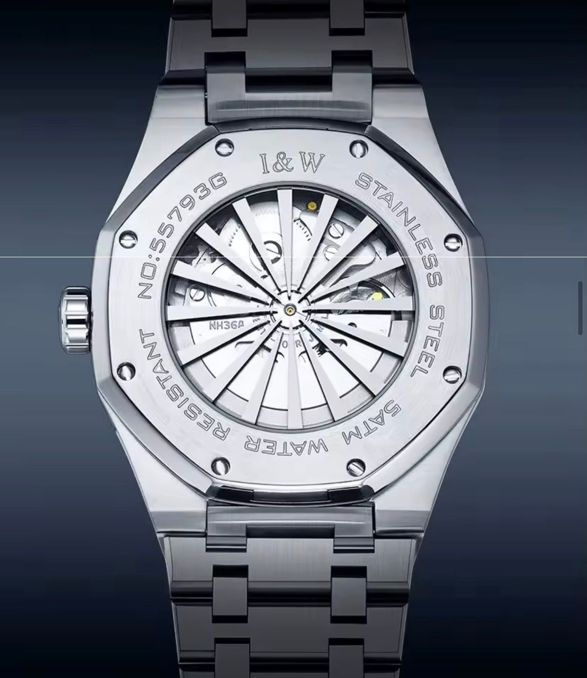 I&W Armbanduhr mit SEIKO Uhrwerk verbindet Eleganz und Luxus. Black.