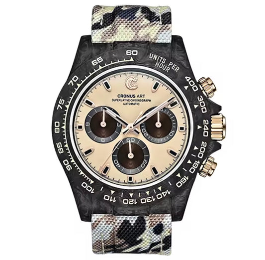 CRONUS ART Desert Chronograph – Carbon Power mit Safari-Eleganz