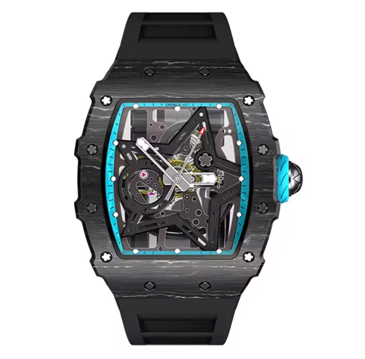 CRONUS ART CMO02-13A – Die Maschine fürs Handgelenk.
Ein Statement in Carbon, gebaut für Männer, die Zukunft tragen statt Zeit messen.