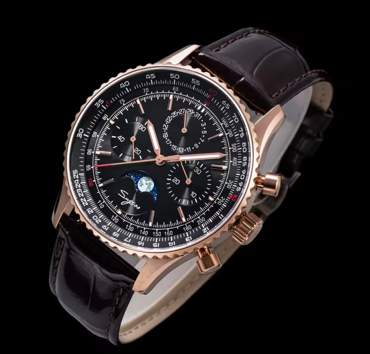 Sugess S468 Moonphase Pilot – Mechanischer Chronograph mit ST1908 & Saphirglas