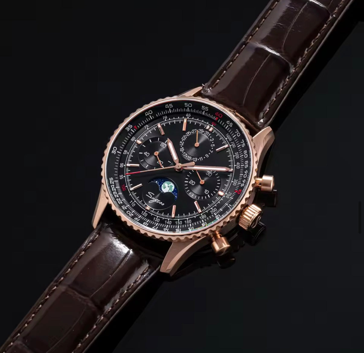 Sugess S468 Moonphase Pilot – Mechanischer Chronograph mit ST1908 & Saphirglas