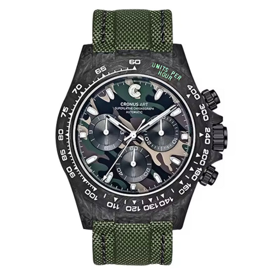 CRONUS ART Camouflage Chronograph – Carbon trifft Tactical Style
