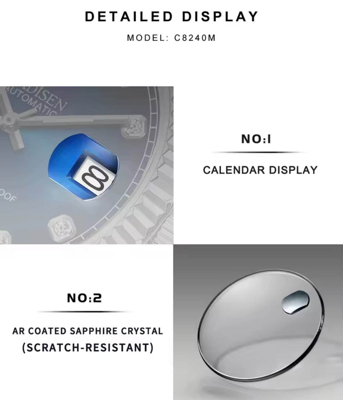 CADISEN mechanische Uhr. MIYOTA 8215. Blau.