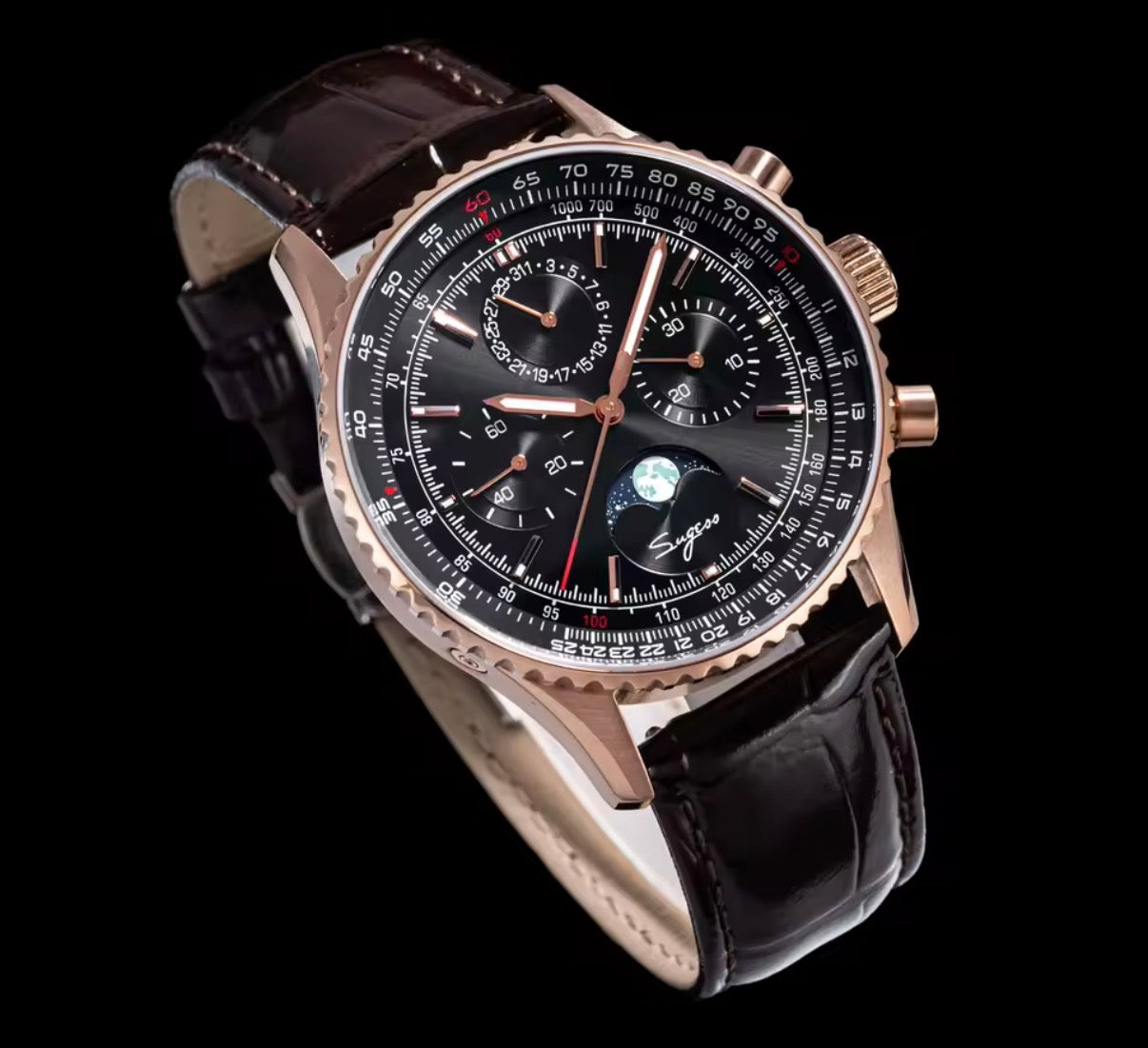 Sugess S468 Moonphase Pilot – Mechanischer Chronograph mit ST1908 & Saphirglas