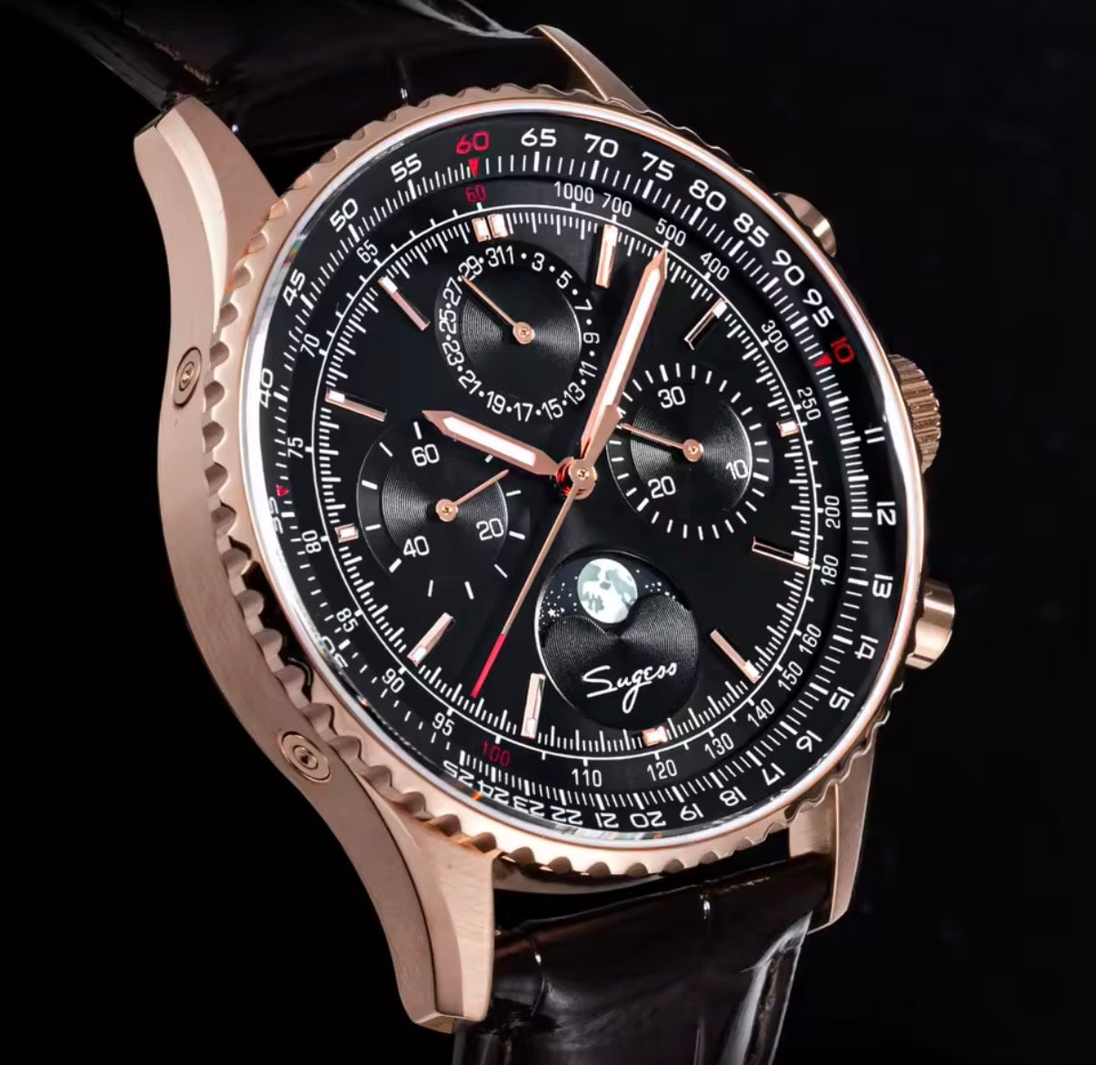 Sugess S468 Moonphase Pilot – Mechanischer Chronograph mit ST1908 & Saphirglas