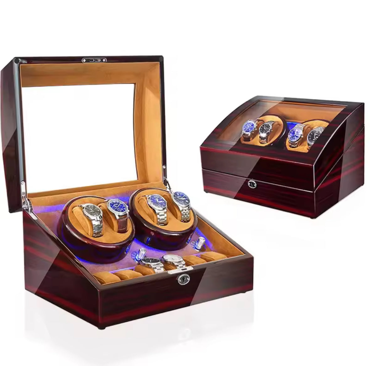 Eleganter Uhrenbeweger mit LED-Beleuchtung und Aufbewahrung