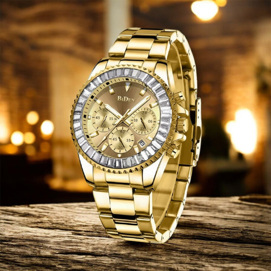 Biden Herrenarmbanduhr mit Kristall Lunette